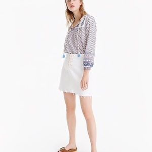 NWT J. Crew White Denim Mini Skirt Size 32